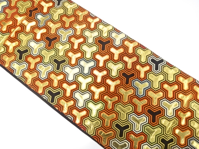 JAPANESE FUKURO OBI / WOVEN BISHAMON KIKKO PATTERN